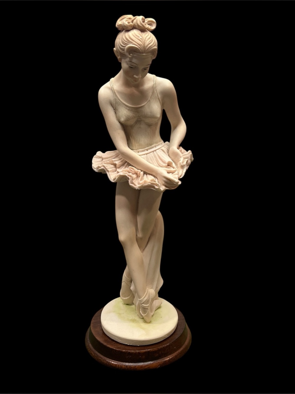 Vintage Italian Ballerina Figurine – Marble Resin Sculpture, 9.5”Tall Home Decor